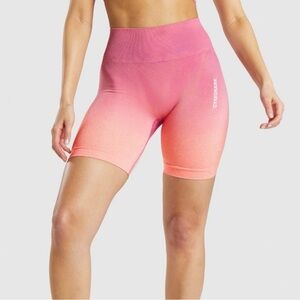 Gymshark Adapt Ombre Seamless Shorts - Orange Marl/Pink Size Small
